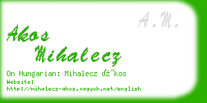 akos mihalecz business card